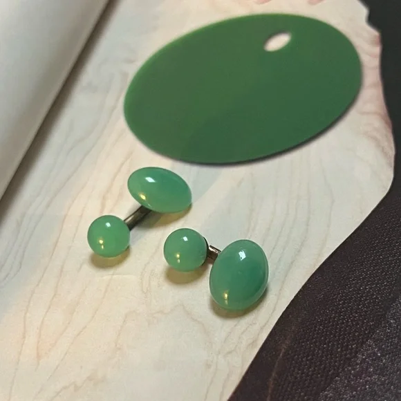 Jade vintage Cufflinks Set - Picture 1 of 5